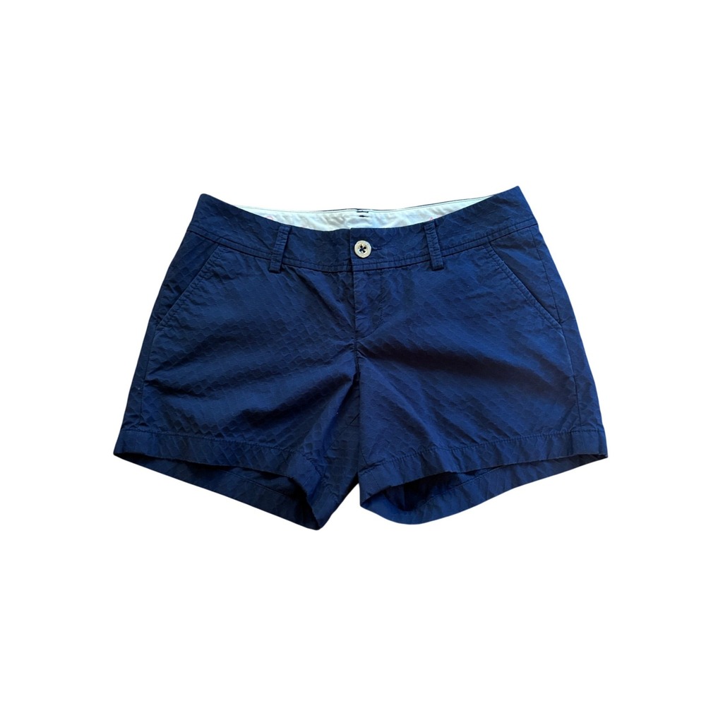Lilly Pulitzer Callahan Shorts Size 4 Navy Blue Textured Jacquard Preppy